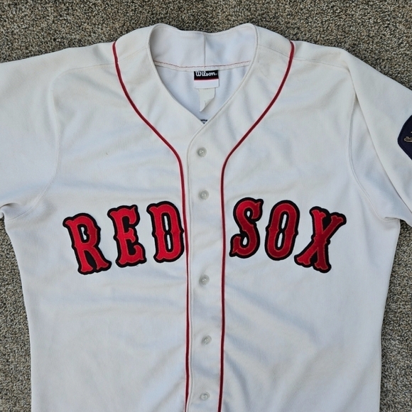 Vintage Red Sox Jersey #32 Alpenrose Embroidered Quality Heavy Baseball Shirt 44 - Picture 2 of 16